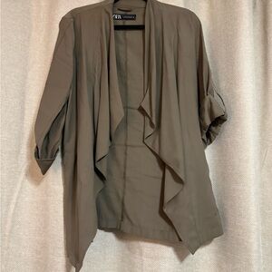 Zara Olive Draped Cardigan